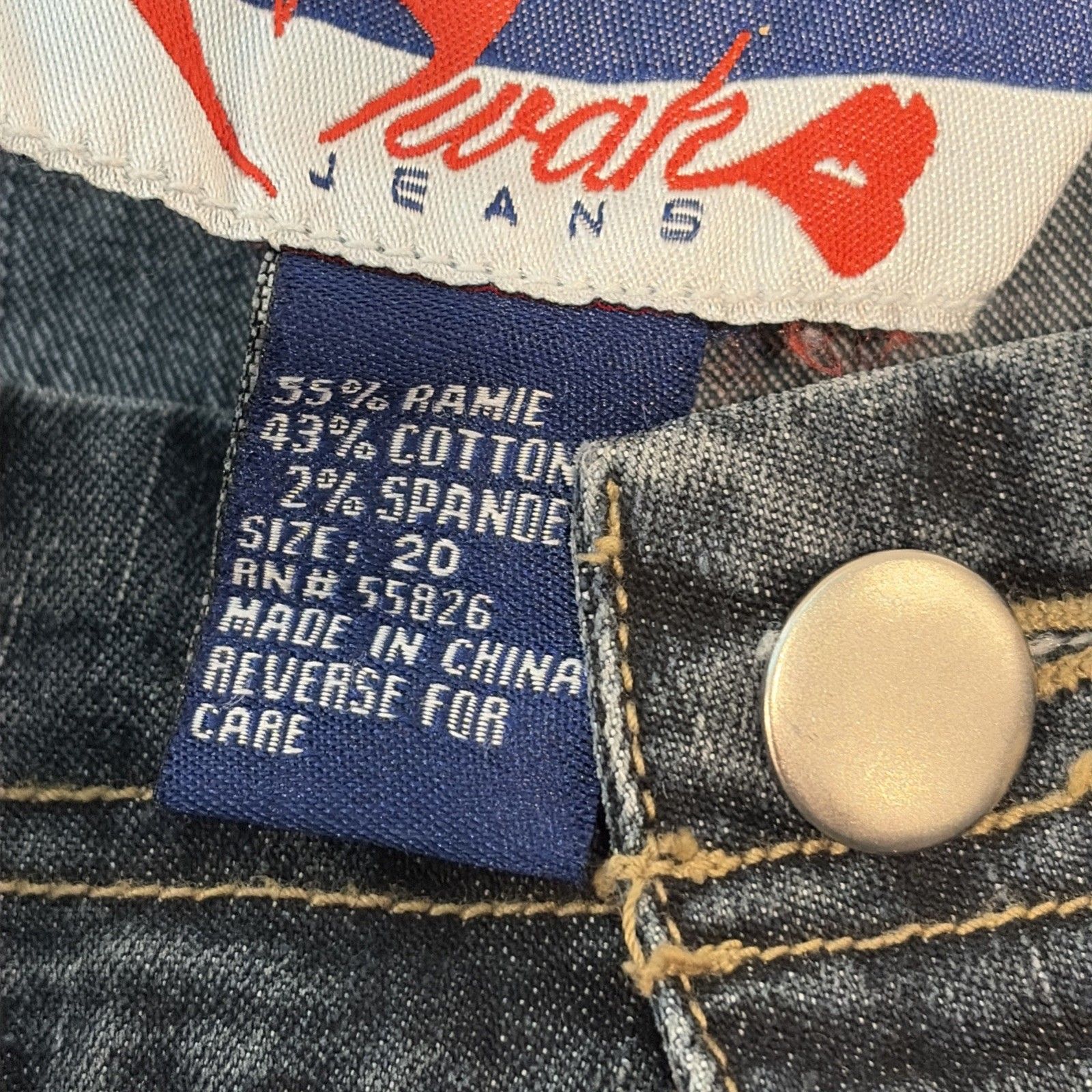 Vtg Y2k Swak Jeans Denim Maxi Skirt Womens 20 Dark Wash Utility Cargo Long — image 8 of 8